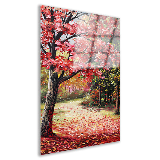 Abstract schilderij van herfstlandschap acrylglas