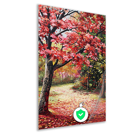 Abstract schilderij van herfstlandschap poster