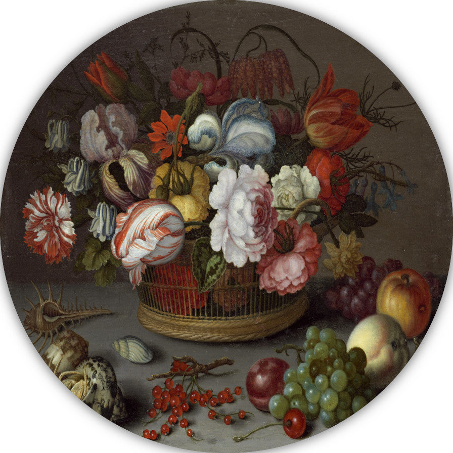 Mand met bloemen - Balthasar van der Ast forex muurcirkel