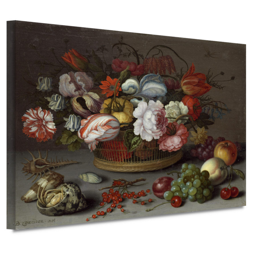 Mand met bloemen - Balthasar van der Ast canvas