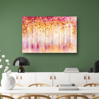Abstract schilderij van kleurrijk herfstbos canvas