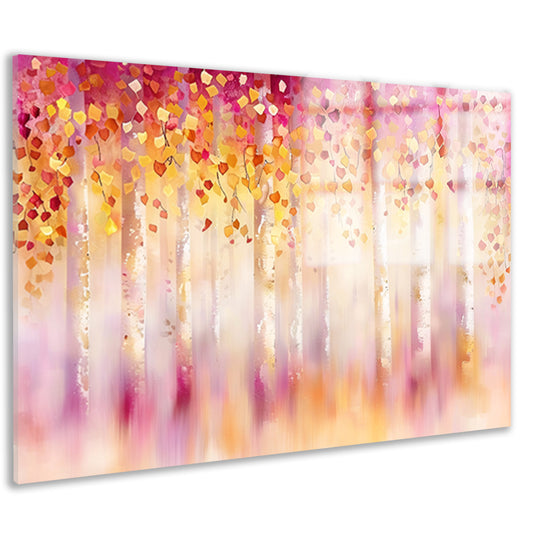 Abstract schilderij van kleurrijk herfstbos acrylglas