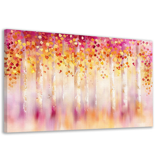 Abstract schilderij van kleurrijk herfstbos canvas