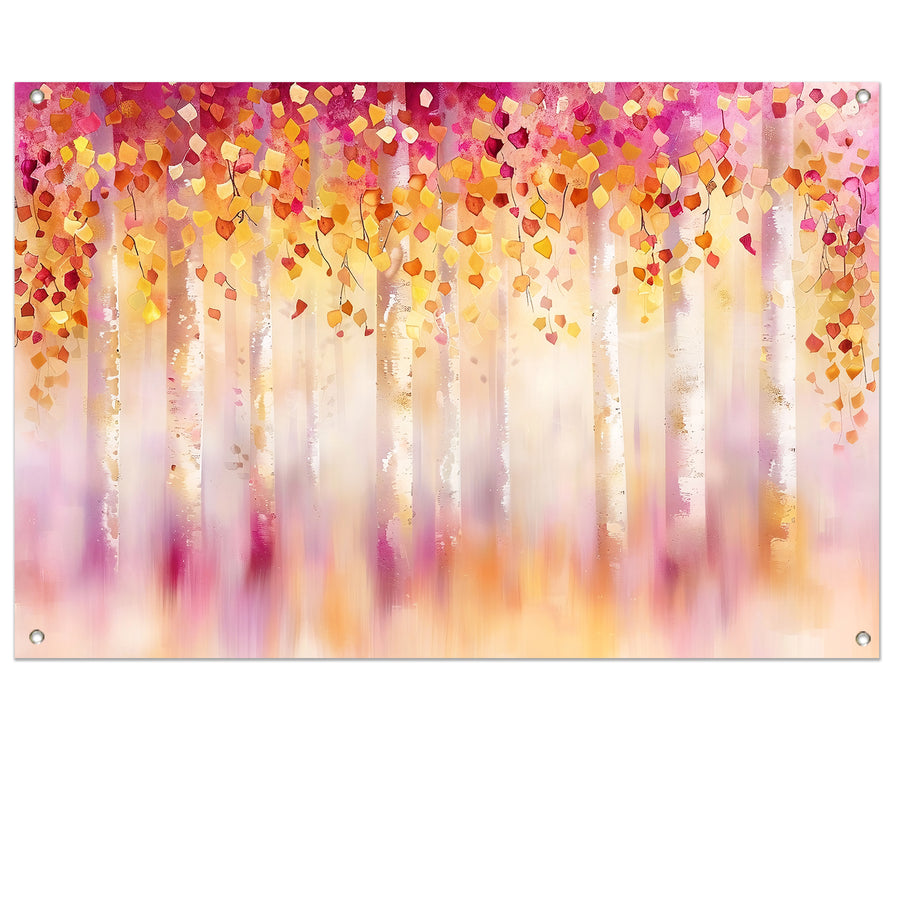 Abstract schilderij van kleurrijk herfstbos tuinposter