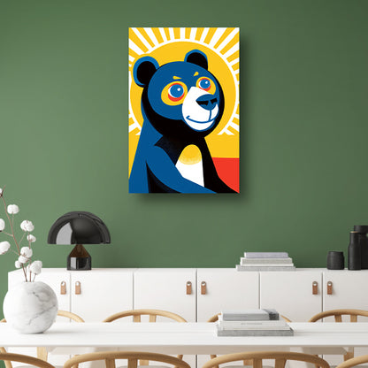 Blauwe Beer in Abstract Zonneschijn poster
