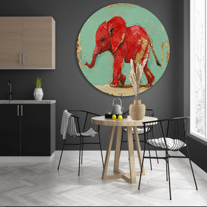 Kleurrijke abstracte schilderij van olifant forex muurcirkel