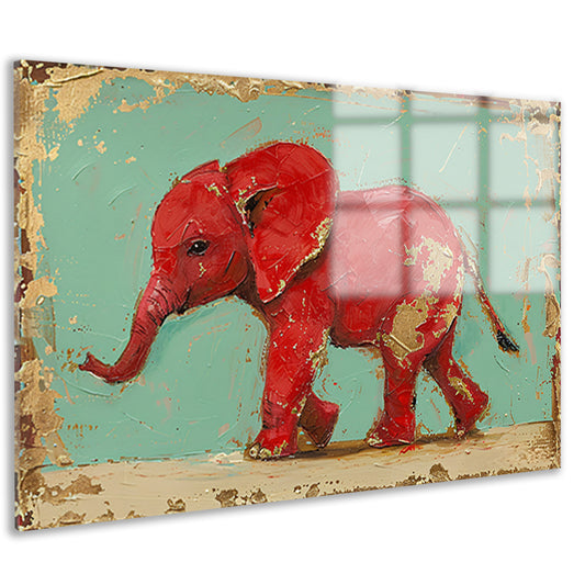 Kleurrijke abstracte schilderij van olifant acrylglas