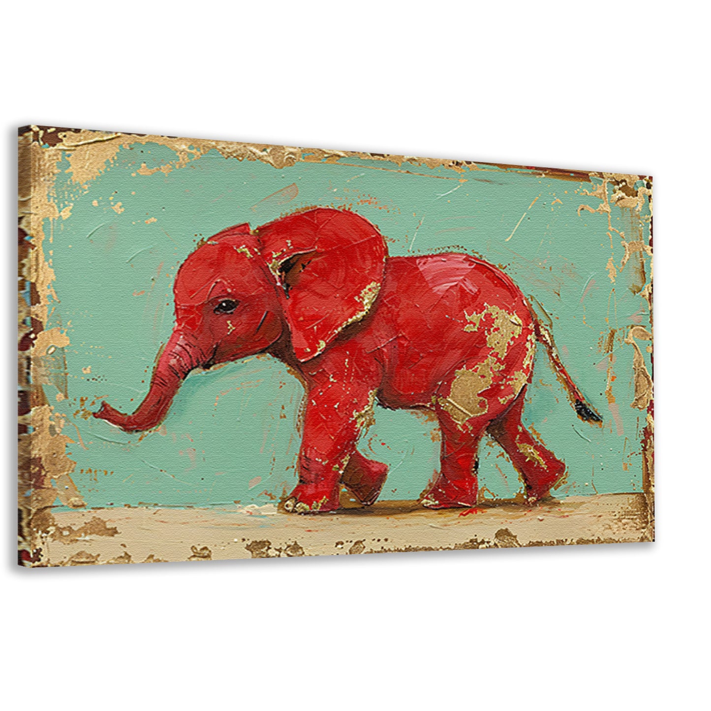 Kleurrijke abstracte schilderij van olifant canvas