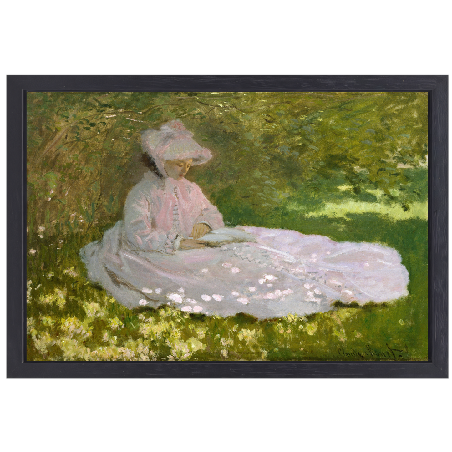 Lente - Claude Monet canvas met baklijst