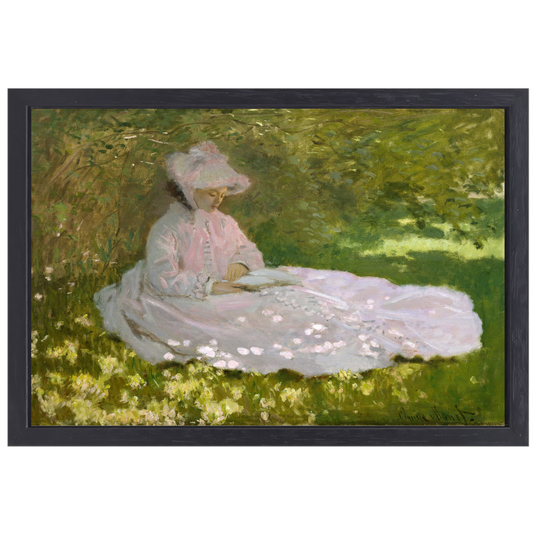 Lente - Claude Monet canvas met baklijst