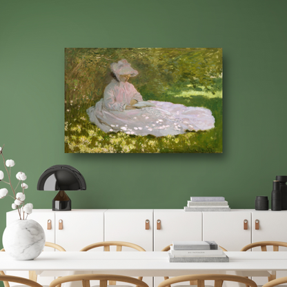 Lente - Claude Monet canvas met baklijst