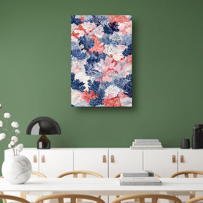 Abstracte kleurrijke patronen van koraal canvas met baklijst