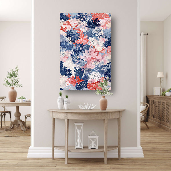 Abstracte kleurrijke patronen van koraal canvas