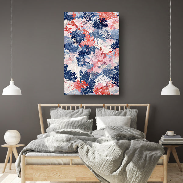Abstracte kleurrijke patronen van koraal canvas met baklijst