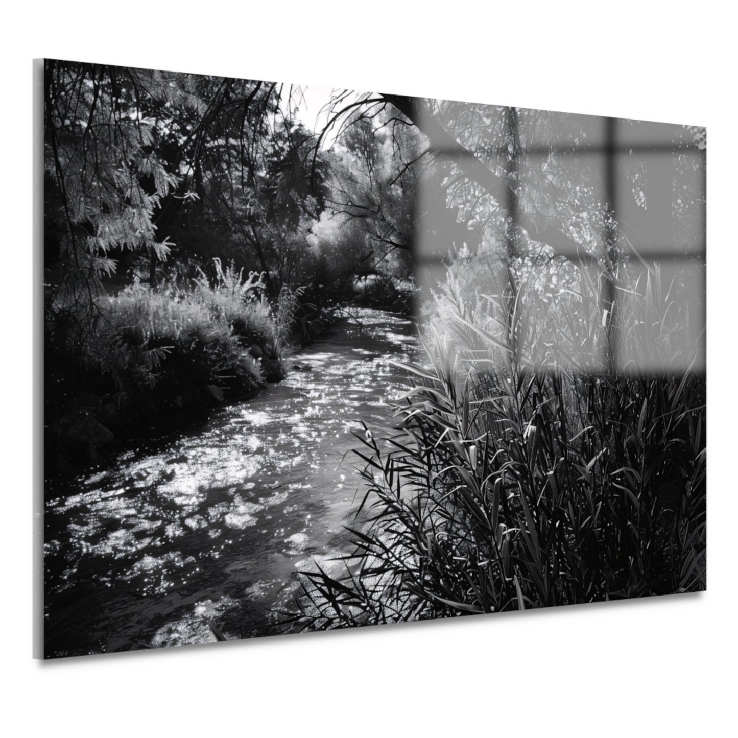 Stromend water langs de oevers acrylglas