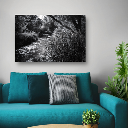 Stromend water langs de oevers acrylglas