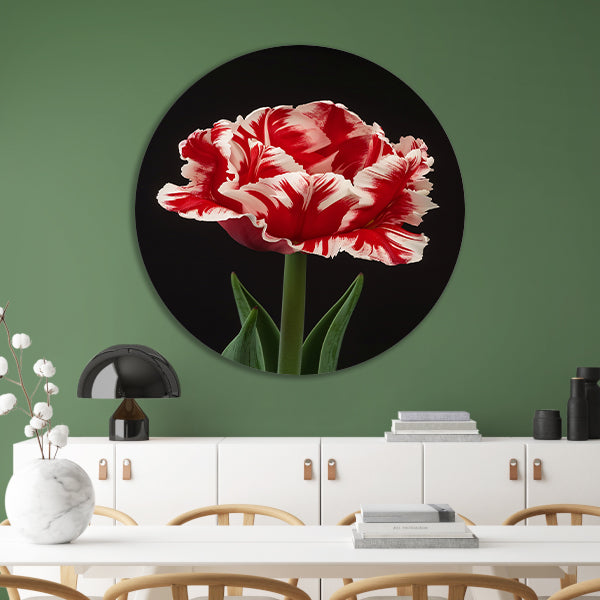 Prachtige realistische schilderij van een tulp forex muurcirkel