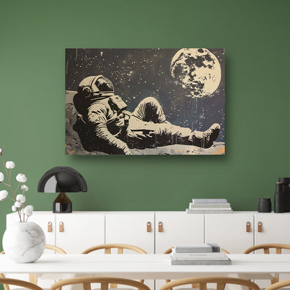 Astronaut ontspannen onder de sterren  poster