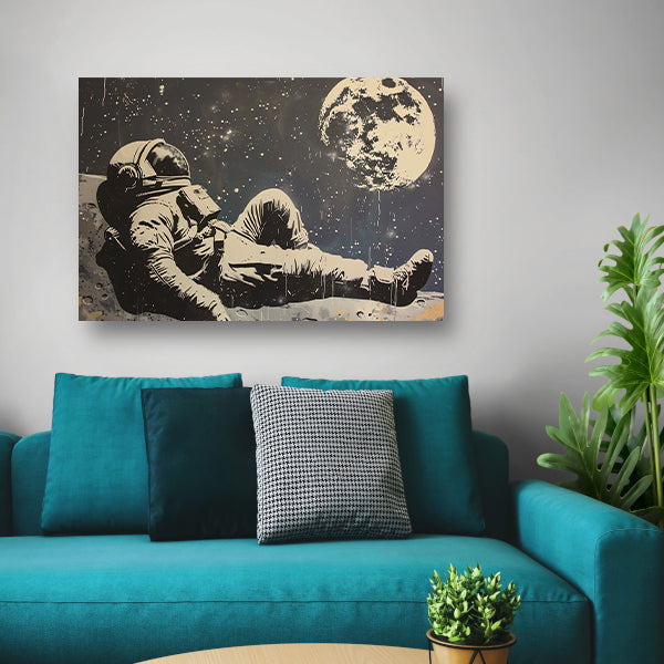 Astronaut ontspannen onder de sterren  poster