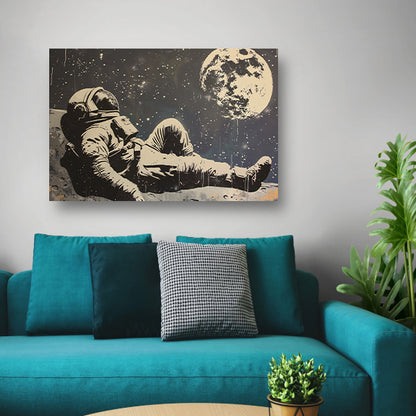 Astronaut ontspannen onder de sterren  poster