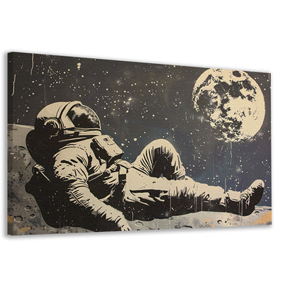 Astronaut ontspannen onder de sterren   canvas