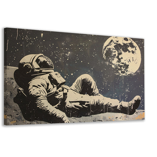 Astronaut ontspannen onder de sterren   canvas