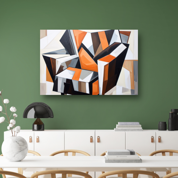 Zwart-witte stoel in minimalistische ruimte canvas