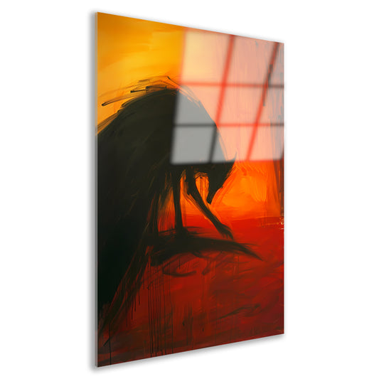 Abstract schilderij van een wolf in kleur acrylglas