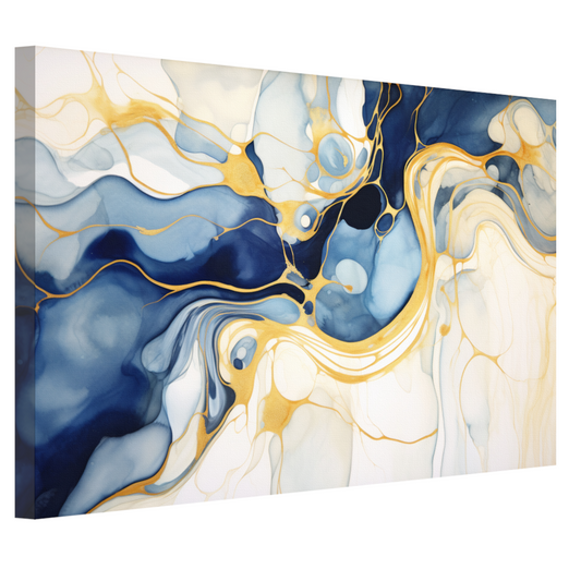 Gouden Vloeiende Abstractie op Canvas canvas