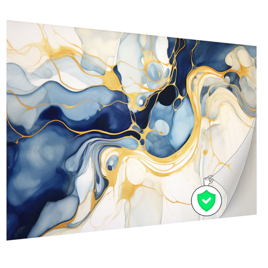 Gouden Vloeiende Abstractie poster