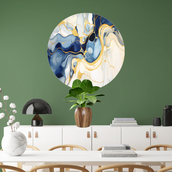 Gouden Vloeiende Abstractie forex muurcirkel