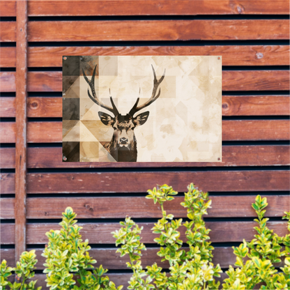 Abstract Hert in Sepia Geometrische Kunst tuinposter