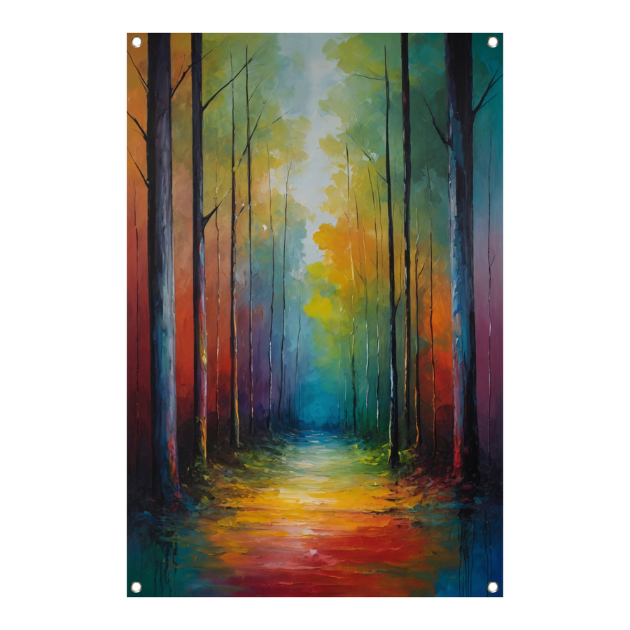 Betoverend Kleurrijk Boslaan Kunstwerk tuinposter