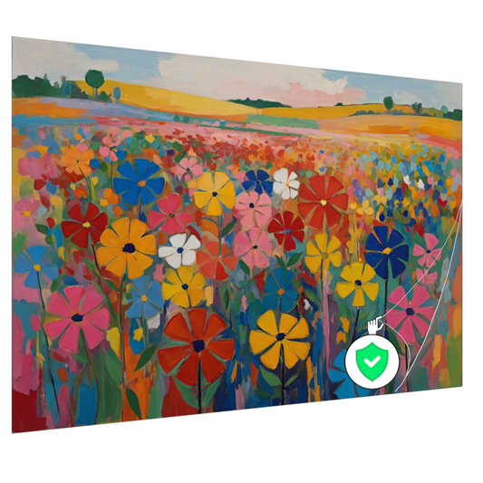 Dans van Kleur in een Bloeiend Veld poster