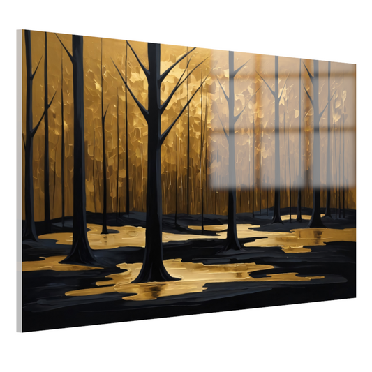Stille Echos van Gouden Licht in het Bos acrylglas
