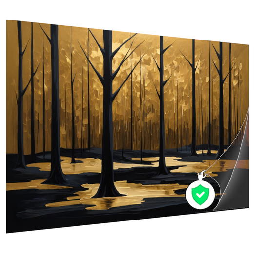 Stille Echos van Gouden Licht in het Bos poster