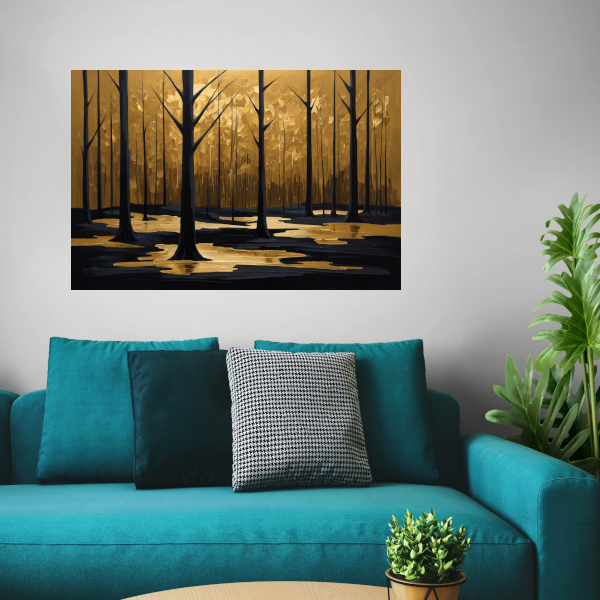 Stille Echos van Gouden Licht in het Bos poster