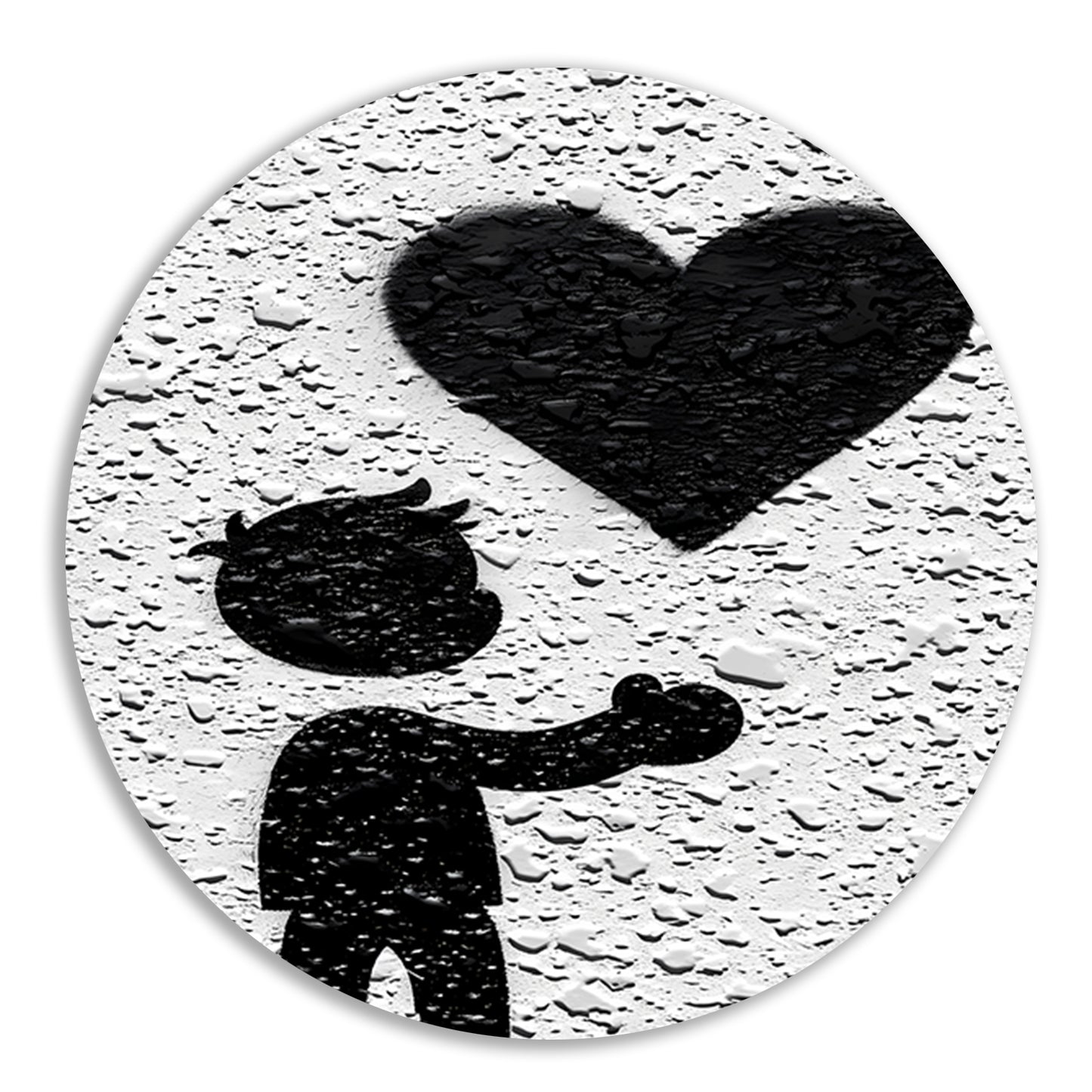 Hart in de Schaduw van de Liefde aluminium muurcirkel