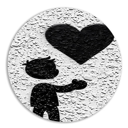 Hart in de Schaduw van de Liefde aluminium muurcirkel