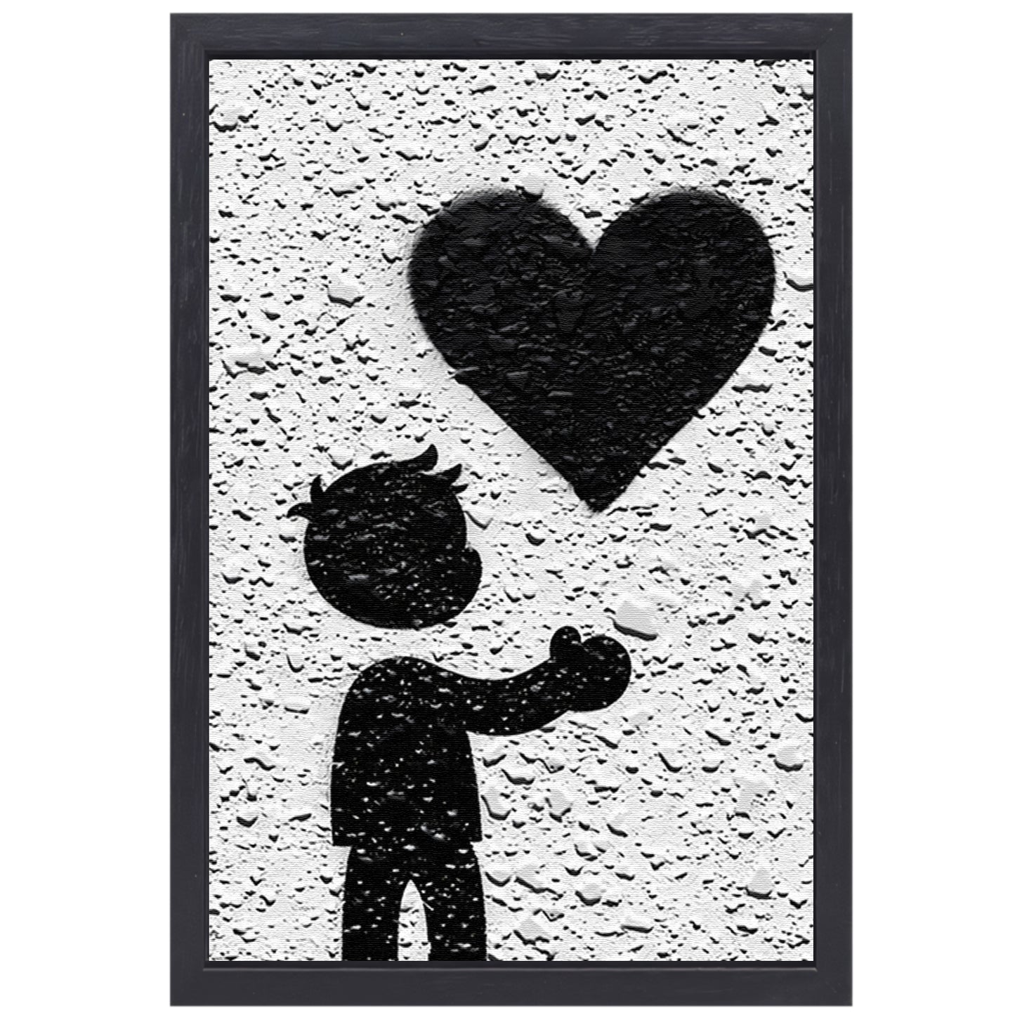 Hart in de Schaduw van de Liefde canvas met baklijst