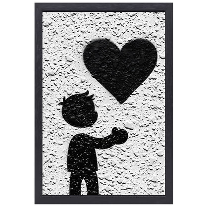 Hart in de Schaduw van de Liefde canvas met baklijst