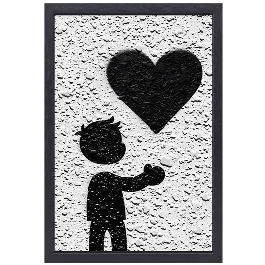 Hart in de Schaduw van de Liefde canvas met baklijst