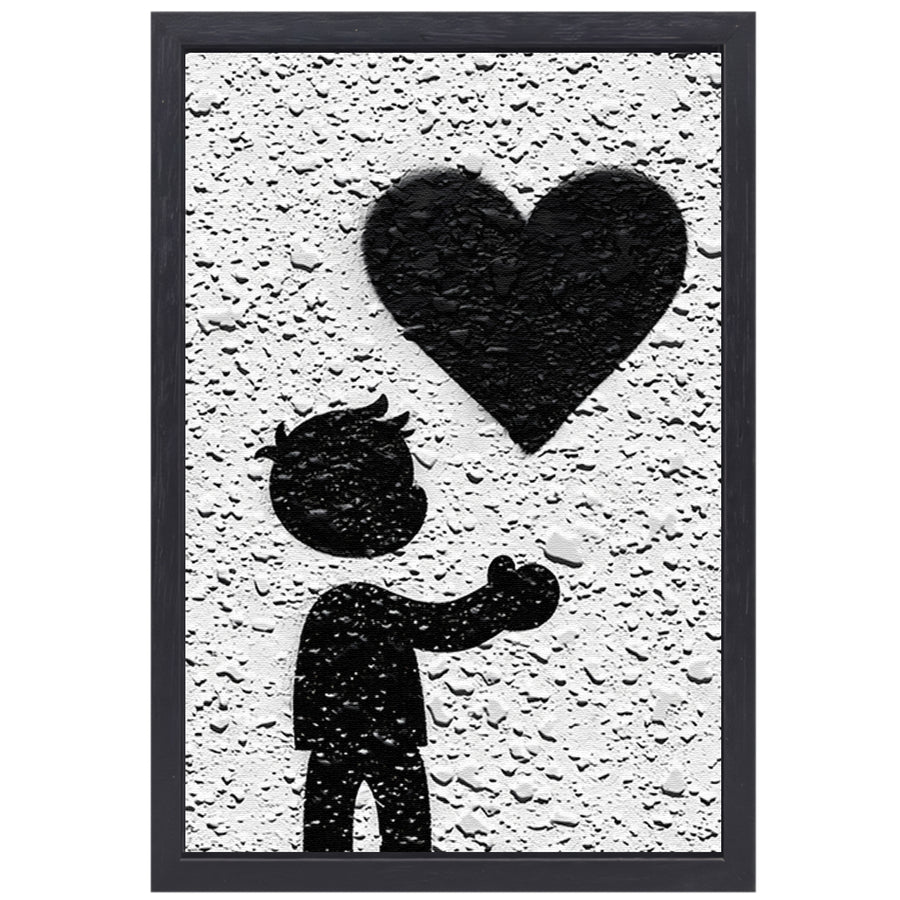 Hart in de Schaduw van de Liefde canvas met baklijst