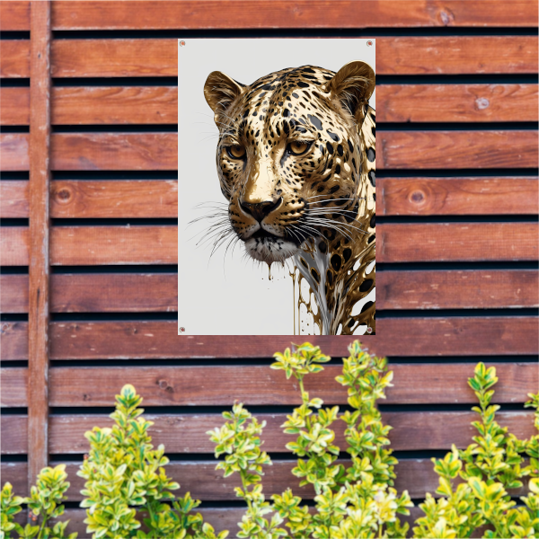 Gouden Luipaard in Art Nouveau Stijl tuinposter