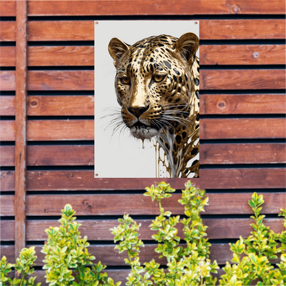 Gouden Luipaard in Art Nouveau Stijl tuinposter