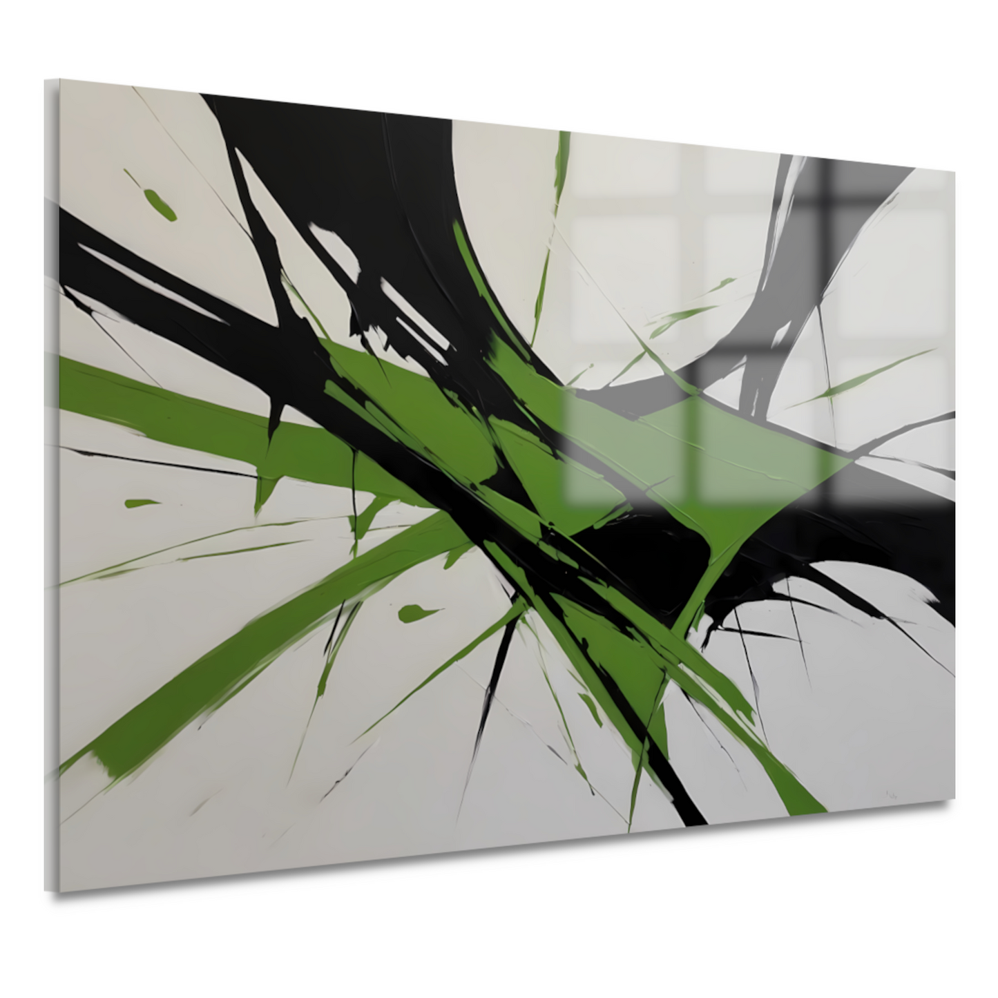 Groene en Zwarte Abstracte Dynamiek acrylglas