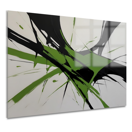 Groene en Zwarte Abstracte Dynamiek acrylglas