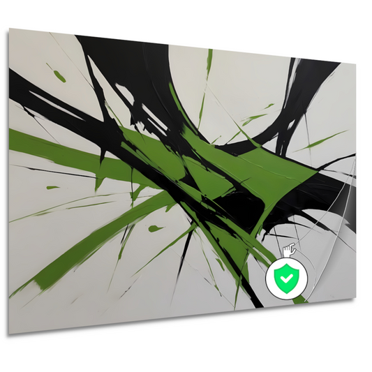 Groene en Zwarte Abstracte Dynamiek poster