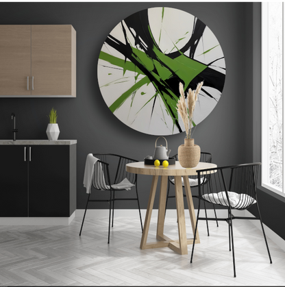 Groene en Zwarte Abstracte Dynamiek forex muurcirkel