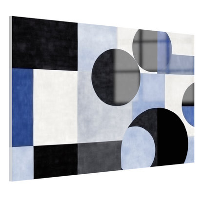 Blauwe Cirkels in Monochrome Tinten acrylglas
